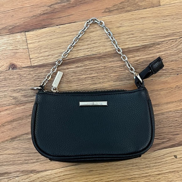 Anne Klein Black pebbled leather y2k wristlet pouch bag - Picture 1 of 5